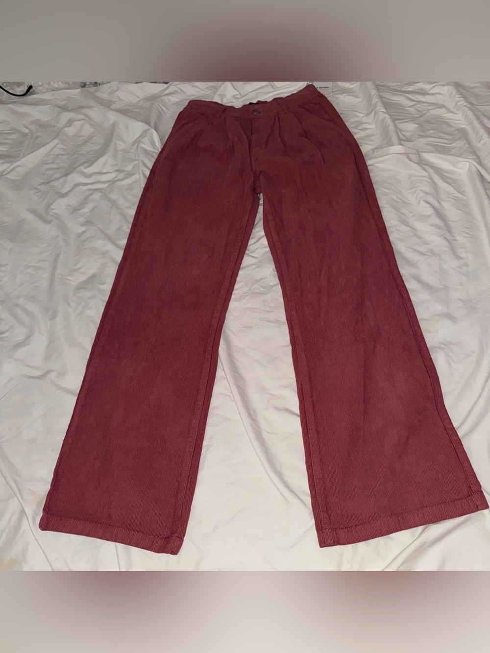 Women's Blush Pink Corduroy Pants - Relaxed Straight Fit